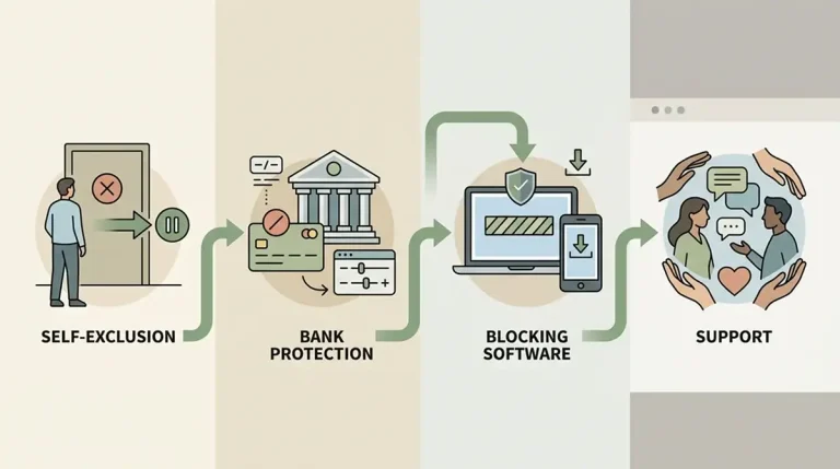 A supportive map of self-exclusion, bank blocks and help routes